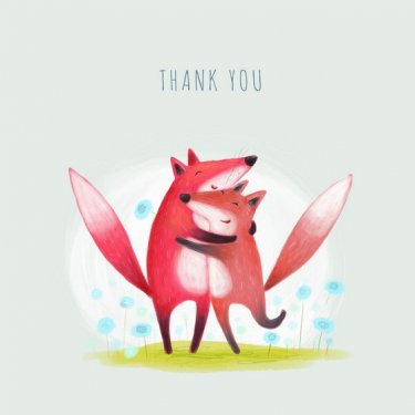 Открытка Cardsi - Foxes Hugging (Thank You) №2380